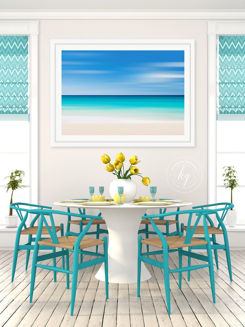 Large Framed Art Beach Photography Abstract Wall Art Etsy