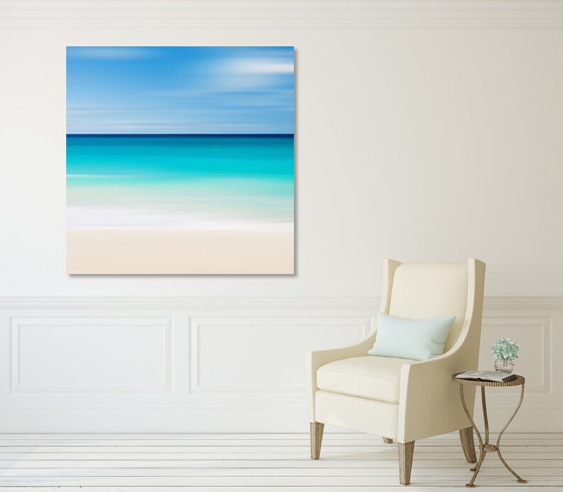Beach Canvas Art Abstract Seascape Nautical Decor Caribbean Etsy