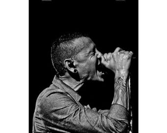 Chester Bennington - Linkin Park Singing Matte Poster | Vertical Music Wall Art
