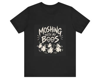 Moshing With My Boos T-Shirt | Halloween Ghost Band Tee