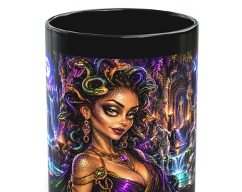 Medusa Black Coffee Mug / WVC / Greek Mythology Collection 11oz/15oz