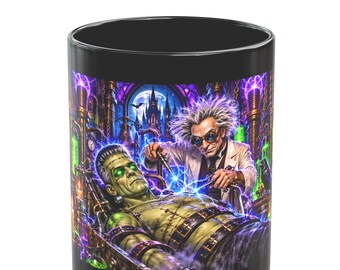 Frankensteins Laboratory Mug / WVC/ The Frankensteins Saga / Mad Scientist & Monster Horror Coffee Cup (11oz/15oz)