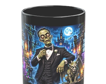 Mr. Tuxedo Zombie Black Coffee Mug / WVC / The Frankensteins Saga 11 oz / 15 oz