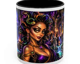 Medusa Accent Coffee Mug / WVC / Greek Mythology Collection 11oz/15oz