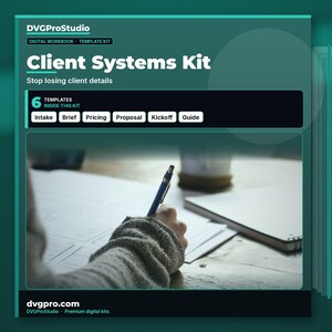 Creative Client Systems Kit | Freelancer Templates Intake Pricing Proposal Kickoff PDF Guide