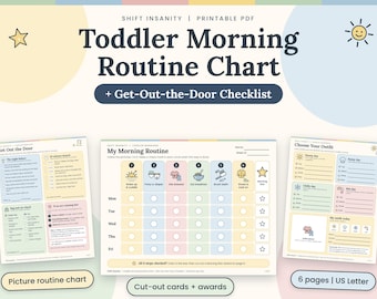 Toddler Morning Routine Chart | Picture Cards, Outfit Chooser (PDF Download)