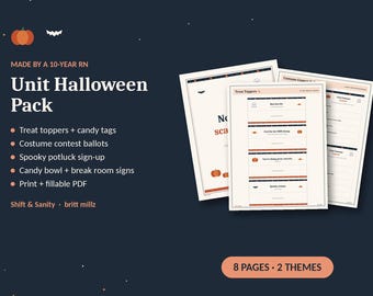 Nurse Halloween Printables, Treat Toppers, Candy Tags, Costume Ballots (Digital Download)
