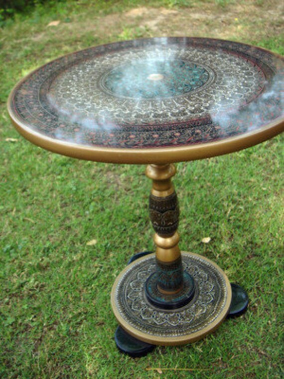Items similar to Coffee Table Hand Carved with Lac ...