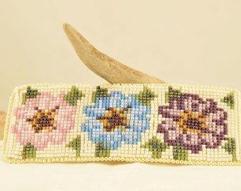 Barrette Flowers in Bloom Loom beaded barrette, Beaded hair accessory, Handmade in Colorado, Delica Beads, Flower Hair accessory, Unique