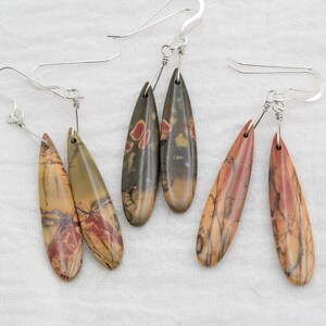 Picasso Jasper Earrings, Sterling Silver Ear wires, Handmade in Colorado, Natural Stone, Incredible swirling colors image 6