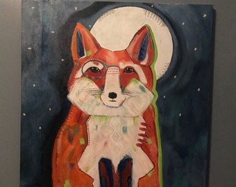 Fox and the moon