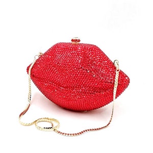 Retro and Kitsch Red Lips Crystal Clutch Lips Crystal Clutch - Etsy