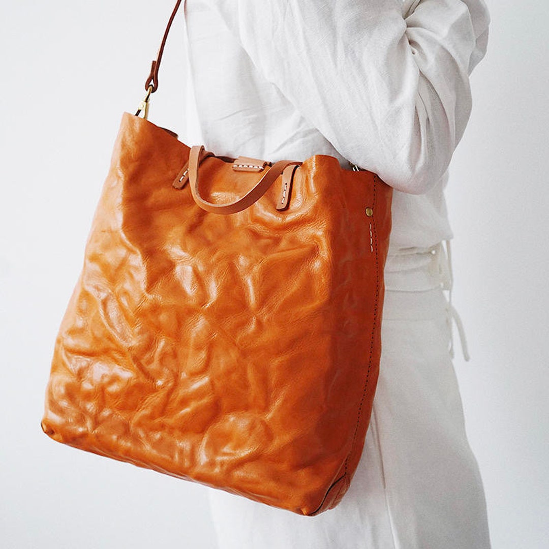 Genuine Cowhide Leather Bag, Large Shopper Bag, Genuine Leather Shopper