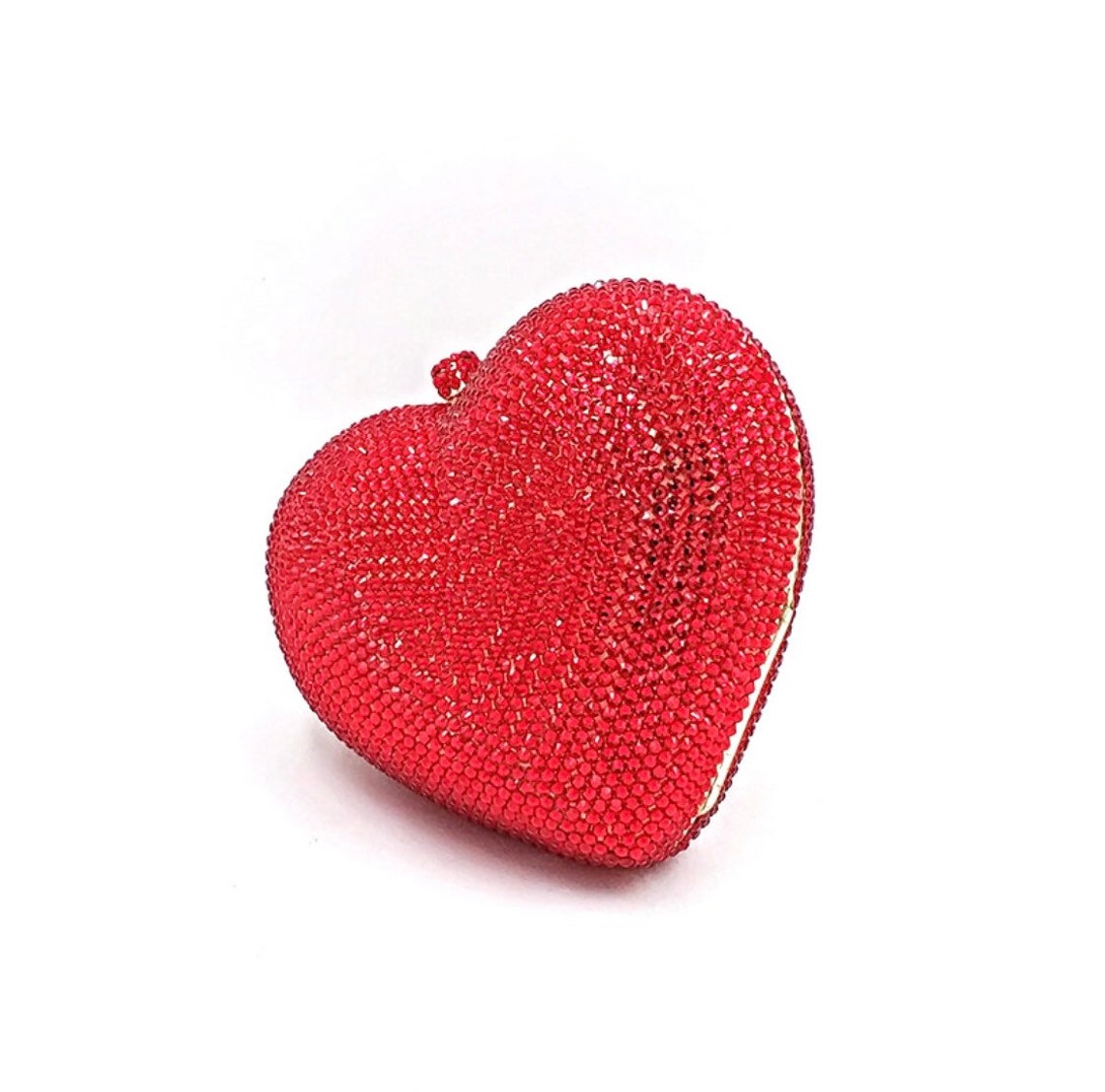 Bridal Wedding Clutch Heart Shape Red Crystal Clutch Red Etsy