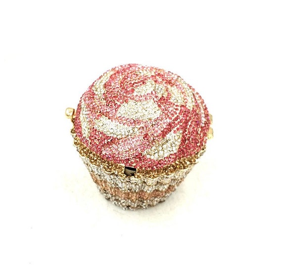 Cupcake Crystal Clutch Fun Crystal Clutch Party Clutch Pink 