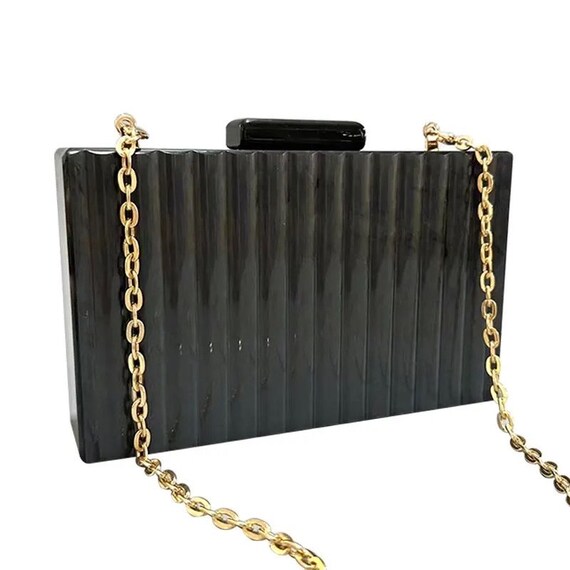 Black outlet acrylic clutch
