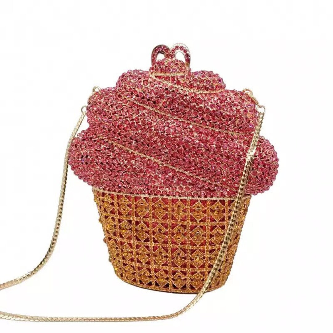 Cupcake Crystal Clutch, Rainbow Crystal Cupcake Clutch, Fun Crystal