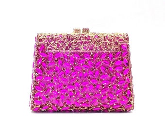 fuschia evening clutch