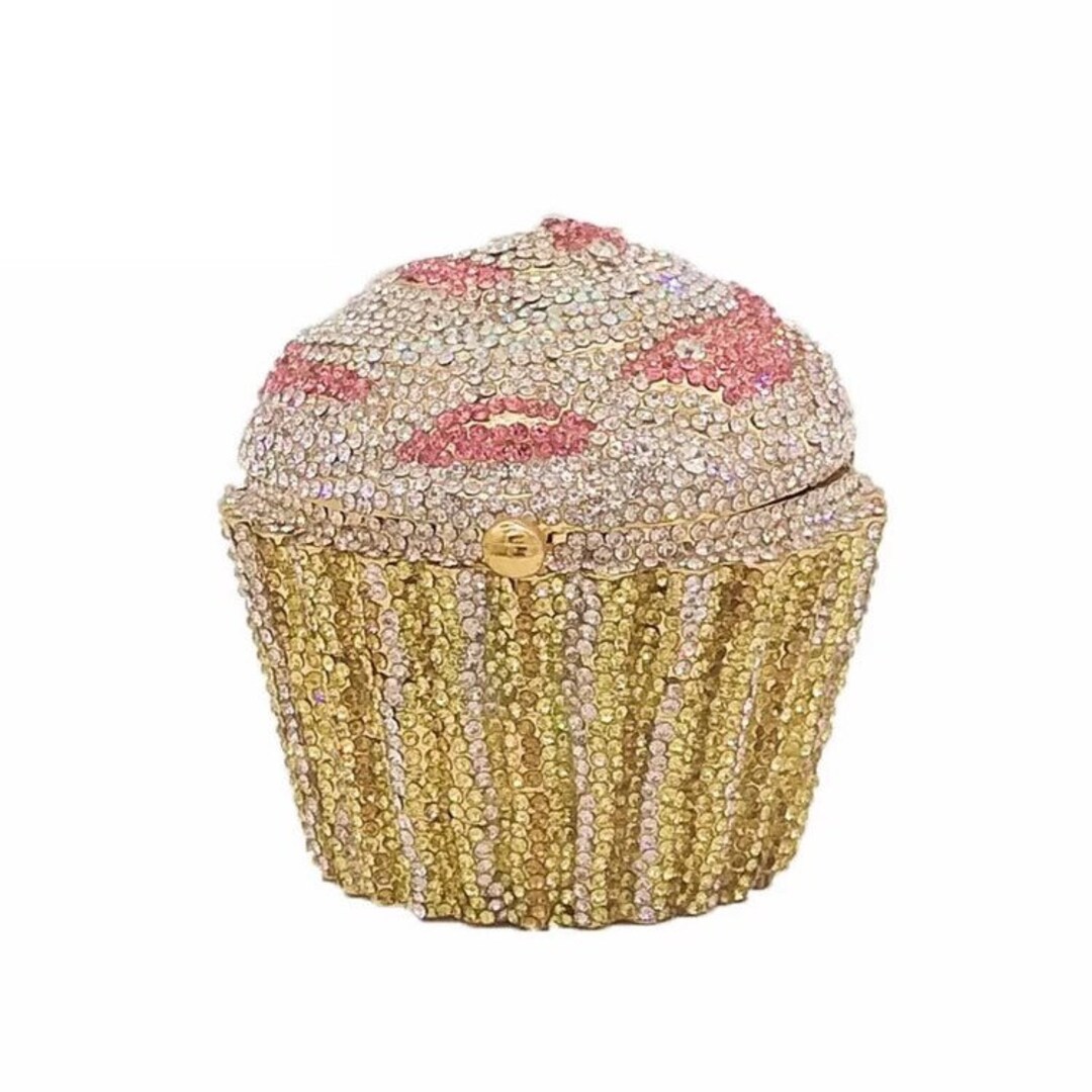 Retro and Kitsch Cupcake Crystal Clutch, Fun Crystal Clutch, Party