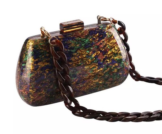 tortoise shell clutch bag