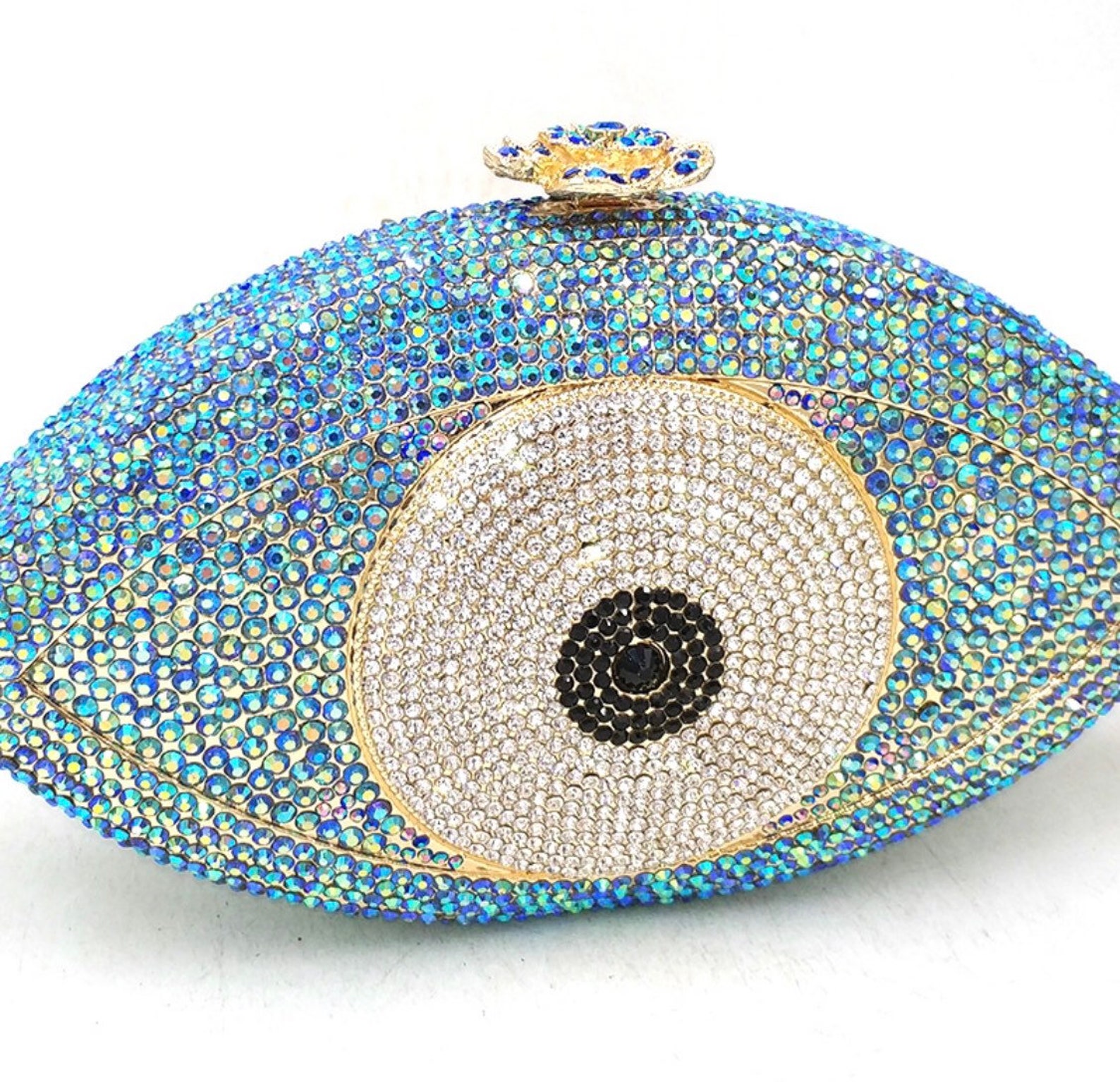 Blue Evil Eye Crystal Clutch With the Detachable Chain Evil - Etsy