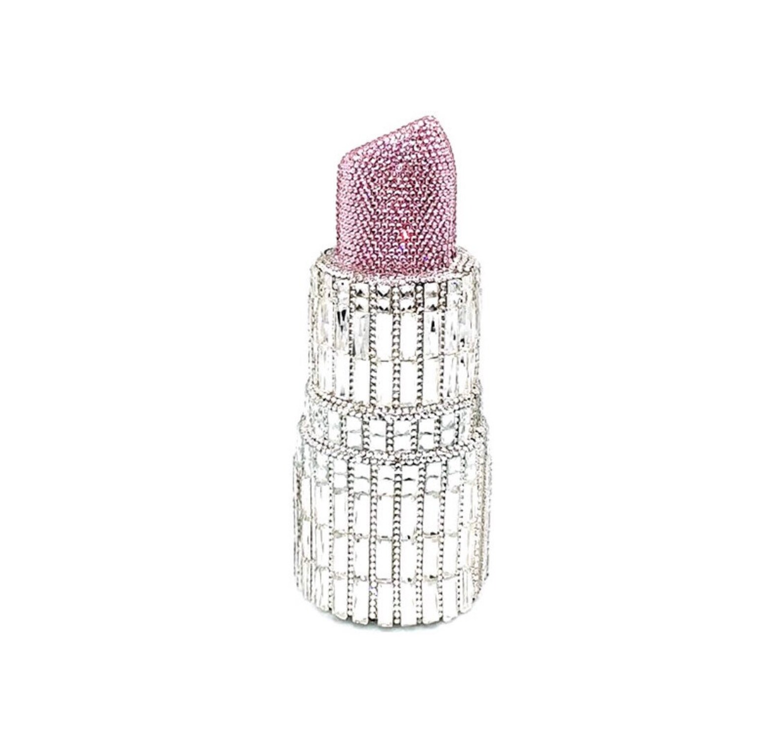 Retro and Kitsch Pink Lipstick Crystal Clutch Crystal Etsy