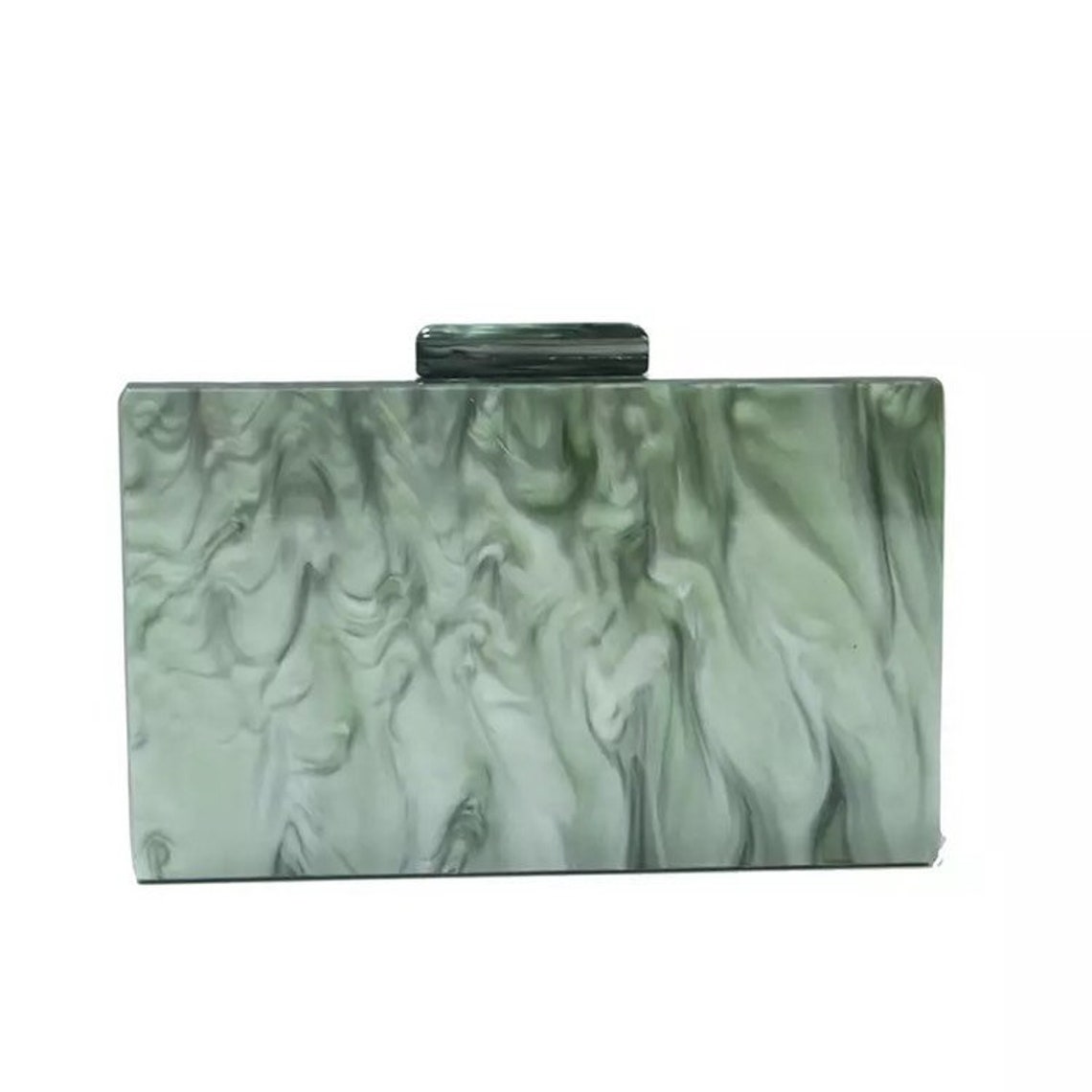 Hunter Green Acrylic Clutch With the Faux Pearl Bead Strap Etsy