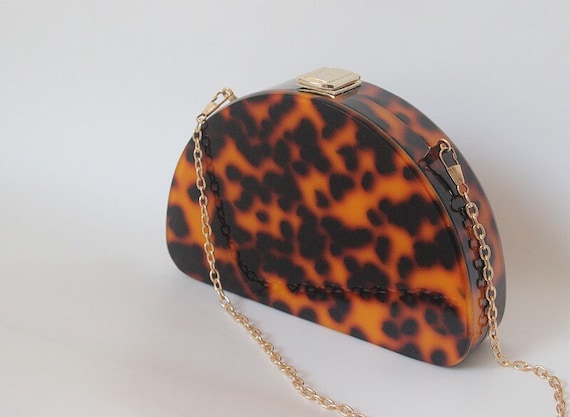 tortoise acrylic clutch