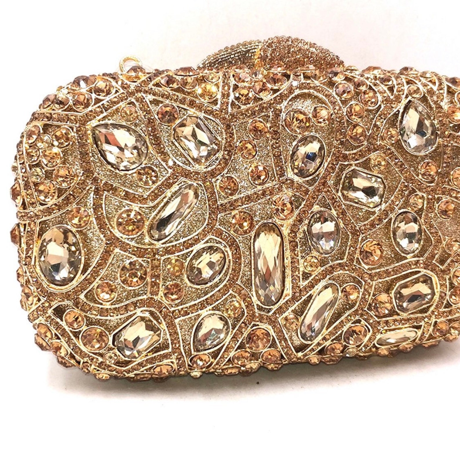 Bridal Wedding Clutch Chunky Gold Crystal Rhinestone Clutch Etsy UK