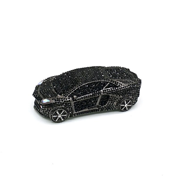 Sports car crystal clutch, Black crystal car clutch, Fun crystal clutch,  Birthday party clutch, Retro and kitsch