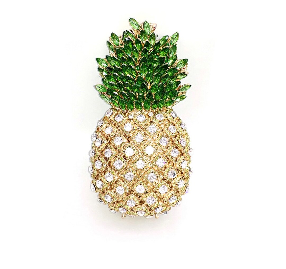Retro and Kitsch Pineapple Crystal Rhinestone Clutch Fruity Etsy