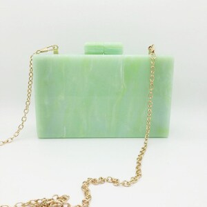 Jade green acrylic clutch, Apple green acrylic clutch, Jadeite acrylic clutch, Bridal wedding clutch, Party clutch