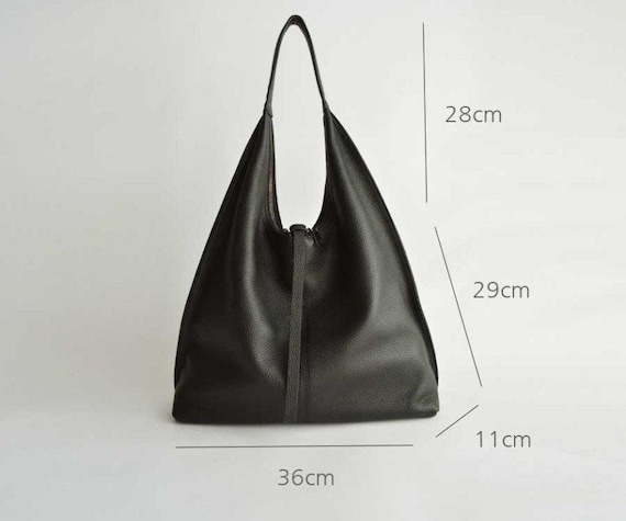 Genuine Cowhide Leather Hobo Shoulder Bag Large Hobo Bag 