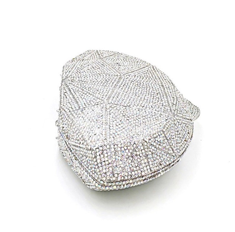 Party clutch Bridal wedding purse Evening clutch Crystal clutch clutch Diamond lattice silver frame silver crystal clutch