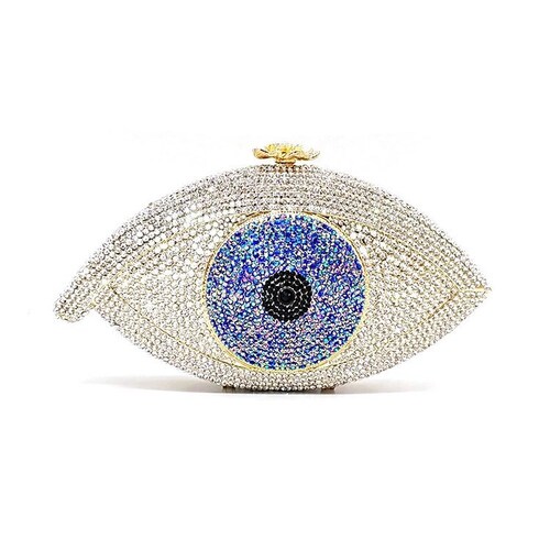 Silver Evil Eye Clutch
