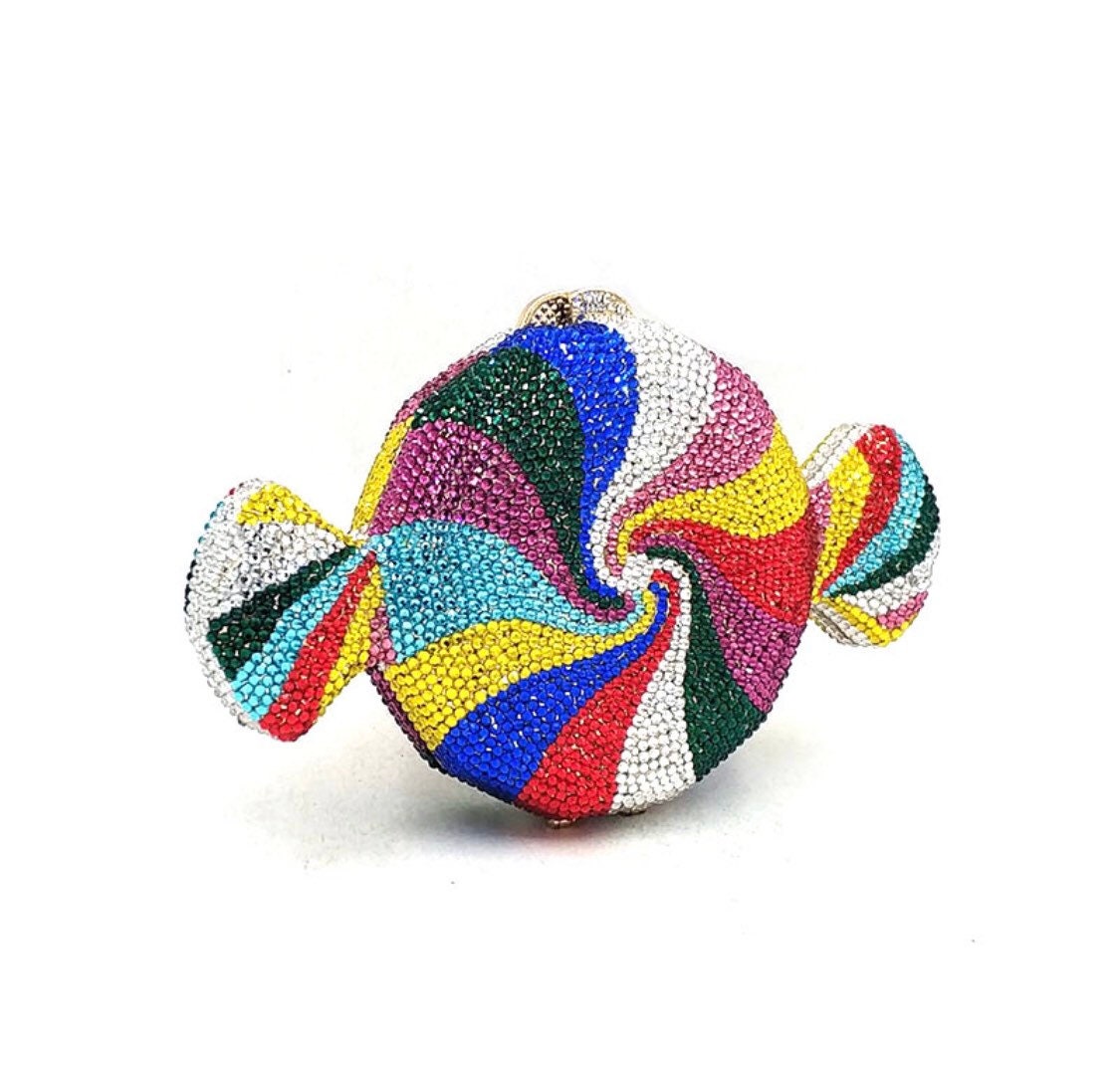 Retro and kitsch candy crystal clutch Multicolored crystal | Etsy