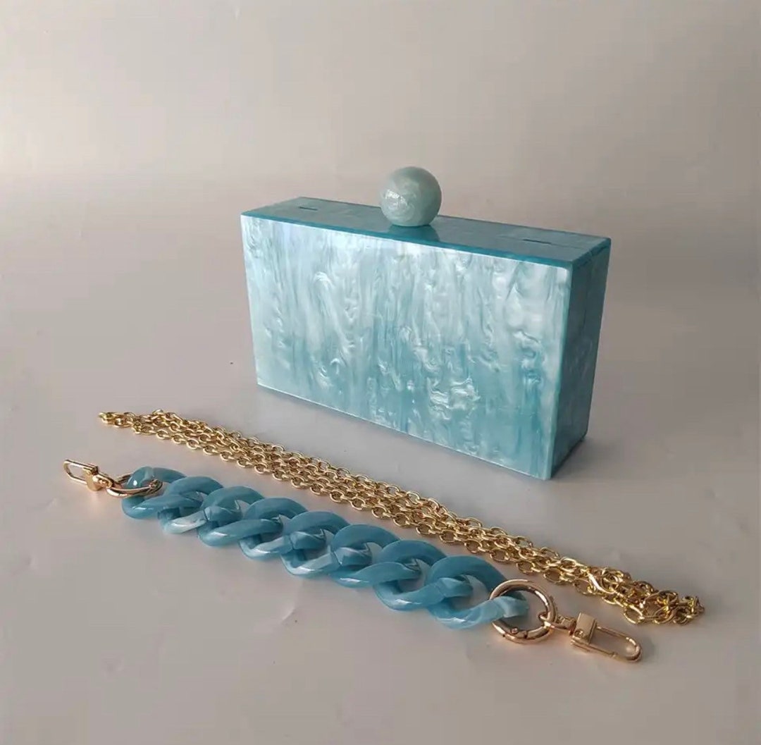 Sky Blue Glamour Clutch