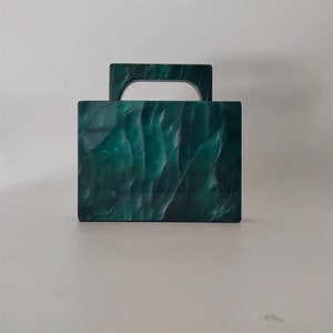 Jadeite stone acrylic tote clutch, Forest green acrylic tote clutch, Tortoise shell clutch, Evening clutch