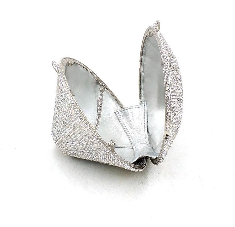 Luxury Diamond Heart Clutch Bag