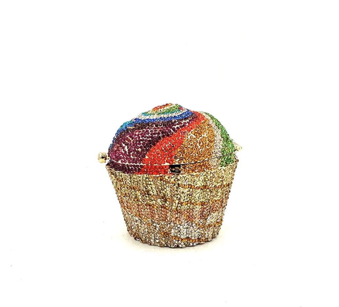 Retro and Kitsch Cupcake Crystal Clutch Multicolored Crystal Etsy