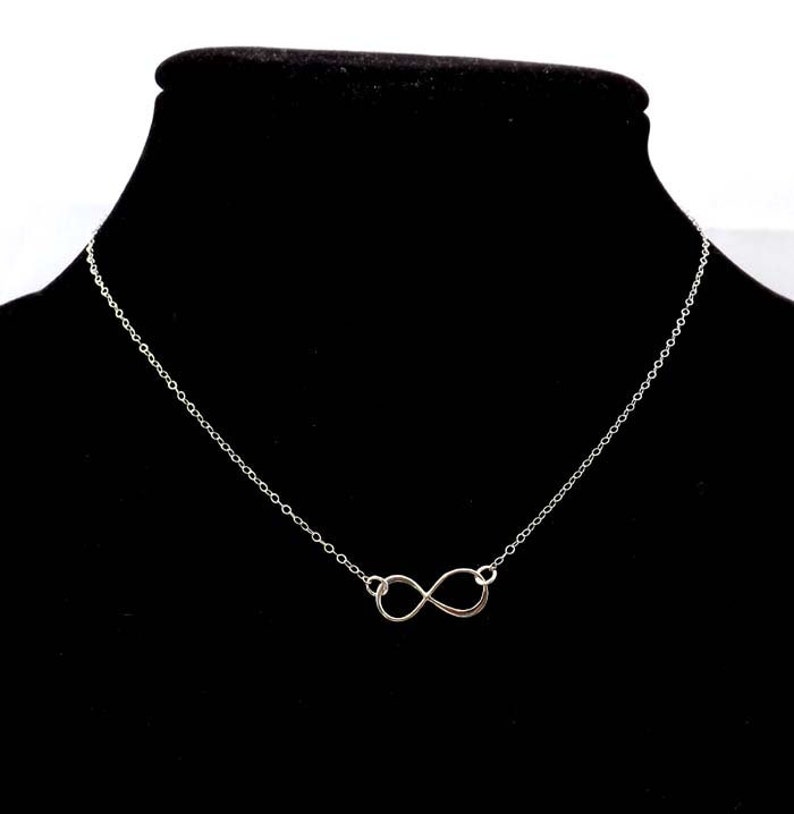 Sterling Silver Infinity Necklace Infinity Jewelrysimple Etsy