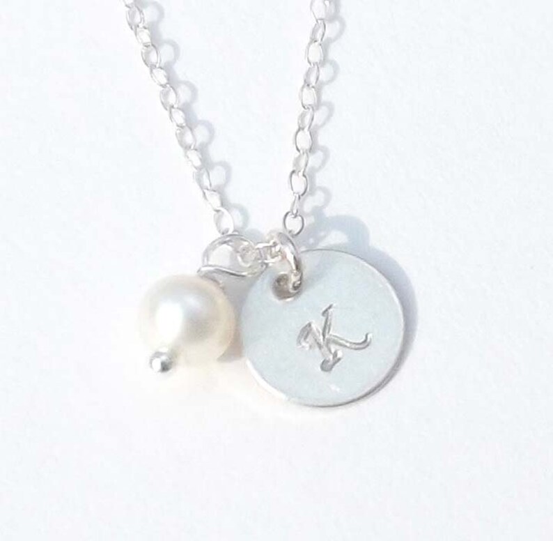 Personalized Initial Charm Necklace Sterling Silver Etsy