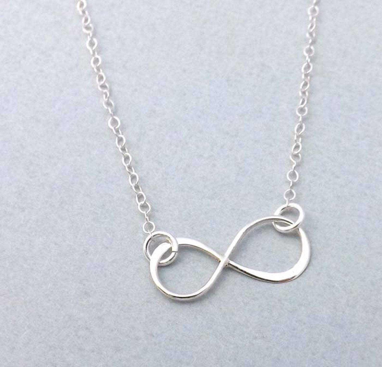 Sterling Silver Infinity Necklace Infinity Jewelrysimple Etsy