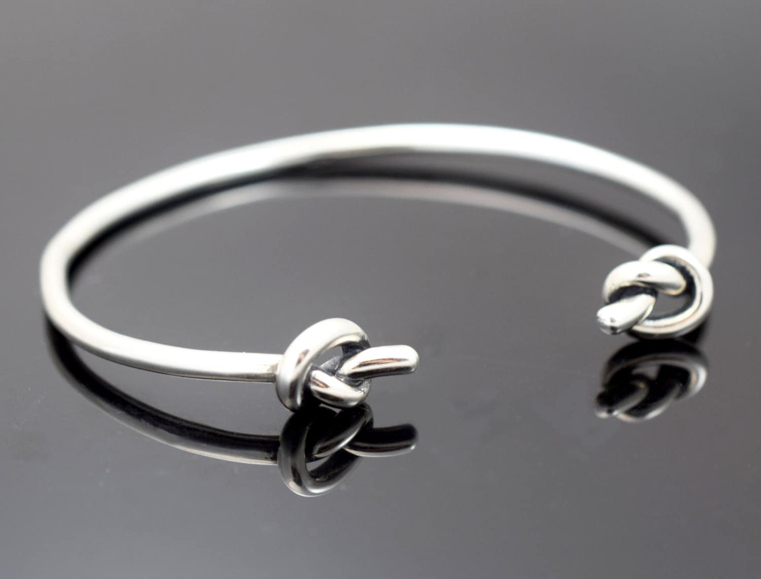 Knot Cuff Bracelet Sterling silver cuff bracelet double knot Etsy