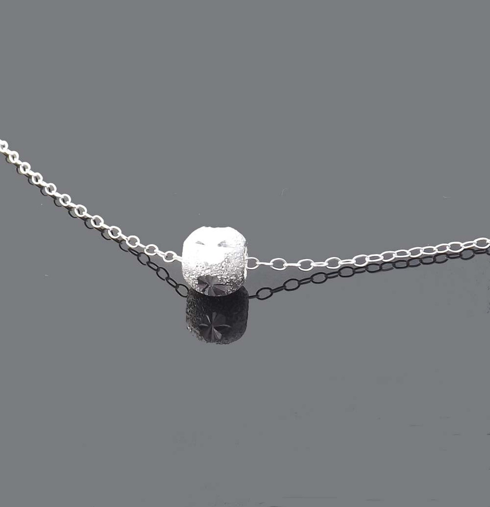 Pendant Necklace Sterling Silver Ball Necklace Simple Etsy