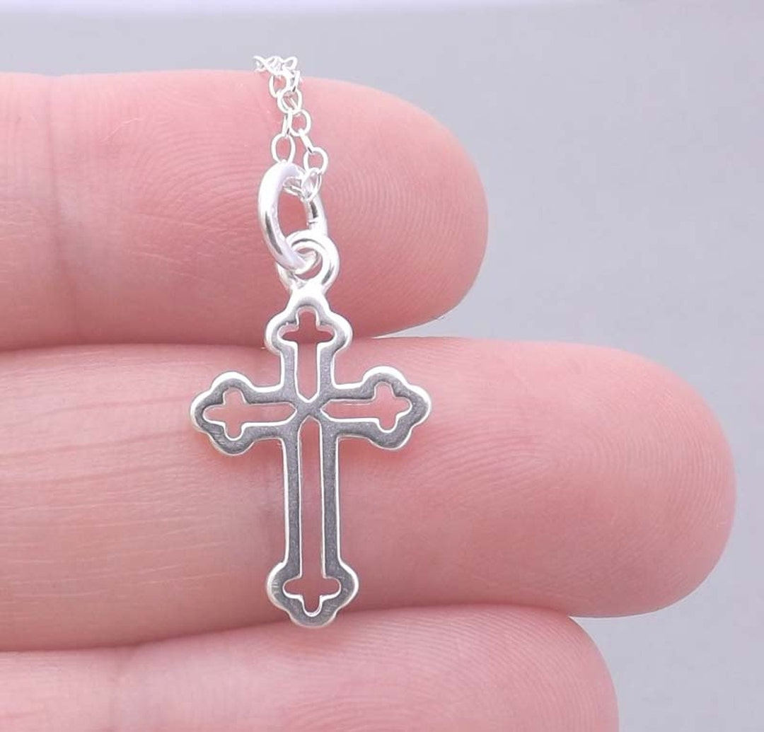 Catholic Cross Necklace Christian Necklace Christian Cross Etsy