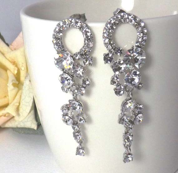 Wedding Earrings AAA quality cubic zirconia earings Clear | Etsy