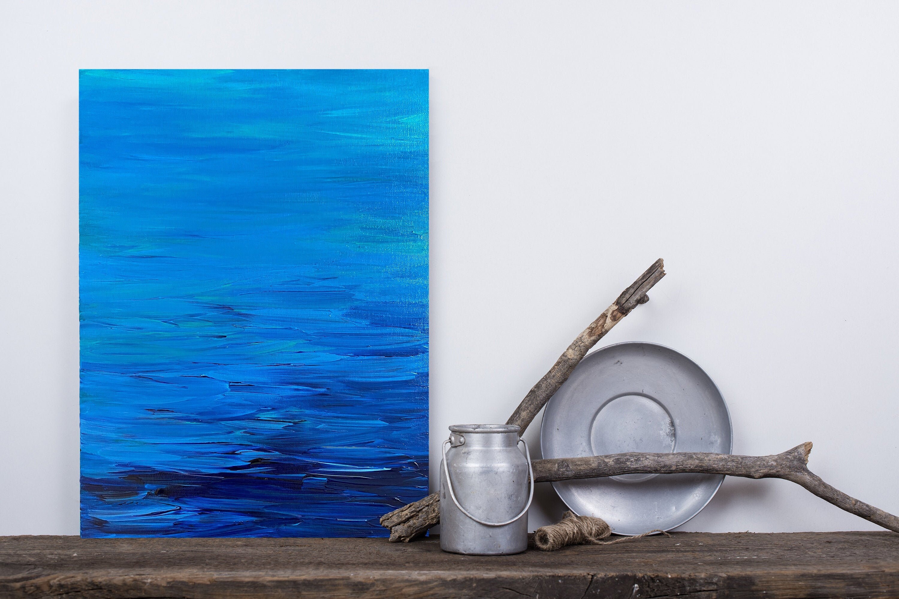 未知の海 - 青い海の波 アクリル画 - Etsy 日本