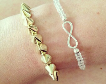 Customizable Spike Stud Bracelet - Gold or Silver, Layering Jewelry