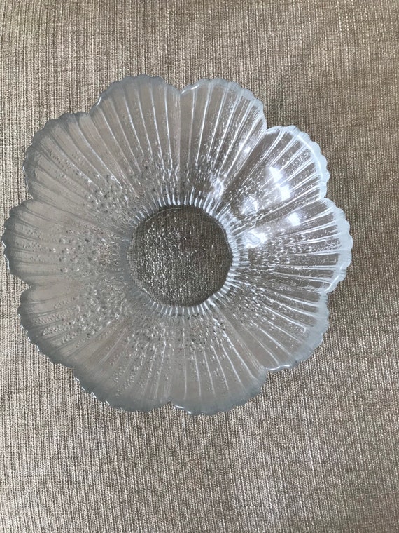 Flower Ice Bowl Scandinavian Mid Century Ice Glass Etsy
